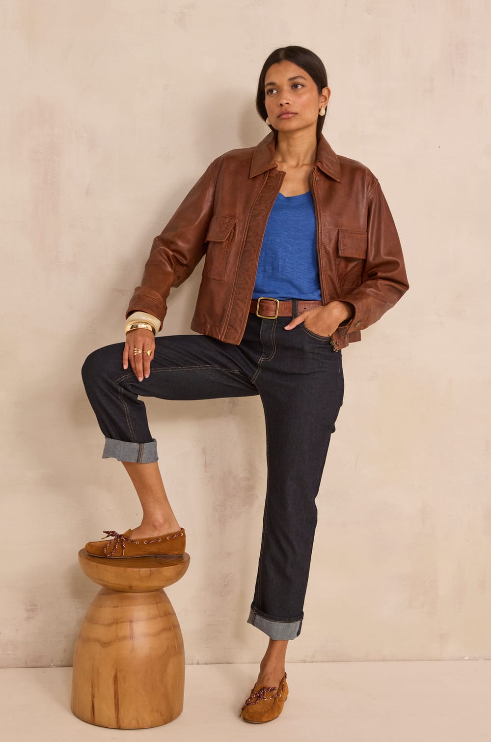 3/4 Sleeve T-shirt LIANA;${refinementColor}