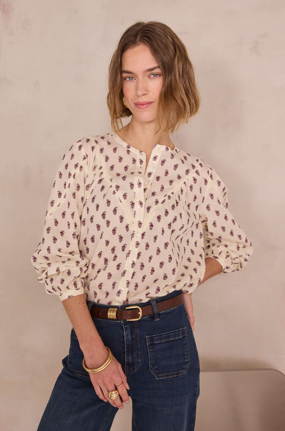 Floral print blouse DAIANA;${refinementColor}