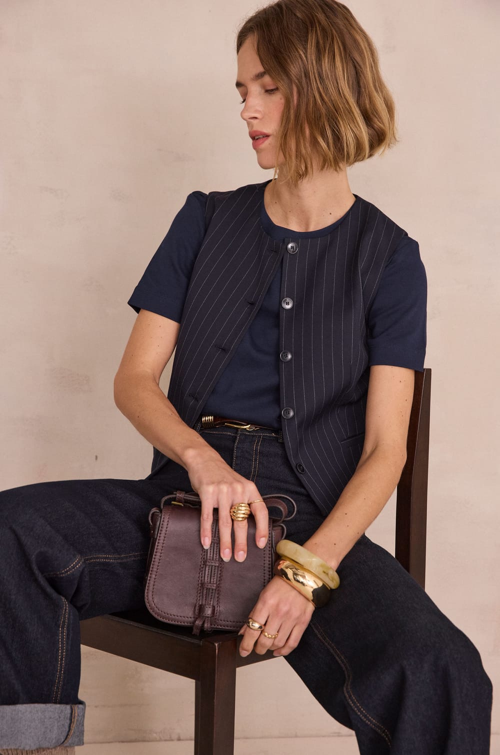 Gilet de tailleur sans manches CLIFF;${refinementColor}