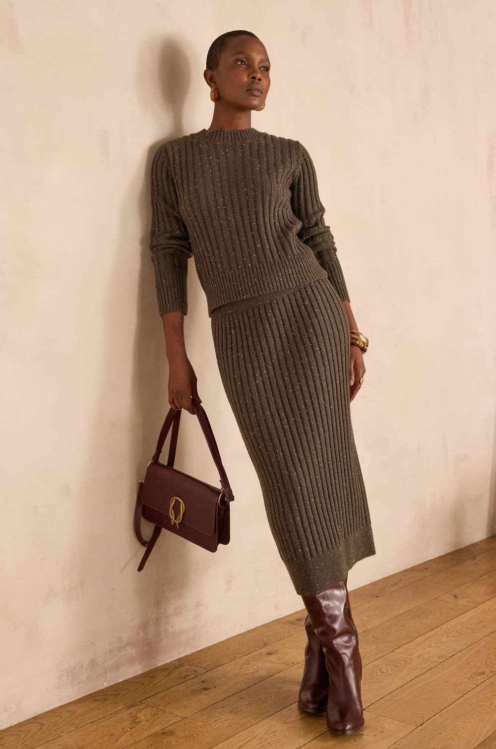 CARMELE ribbed jumper;${refinementColor}