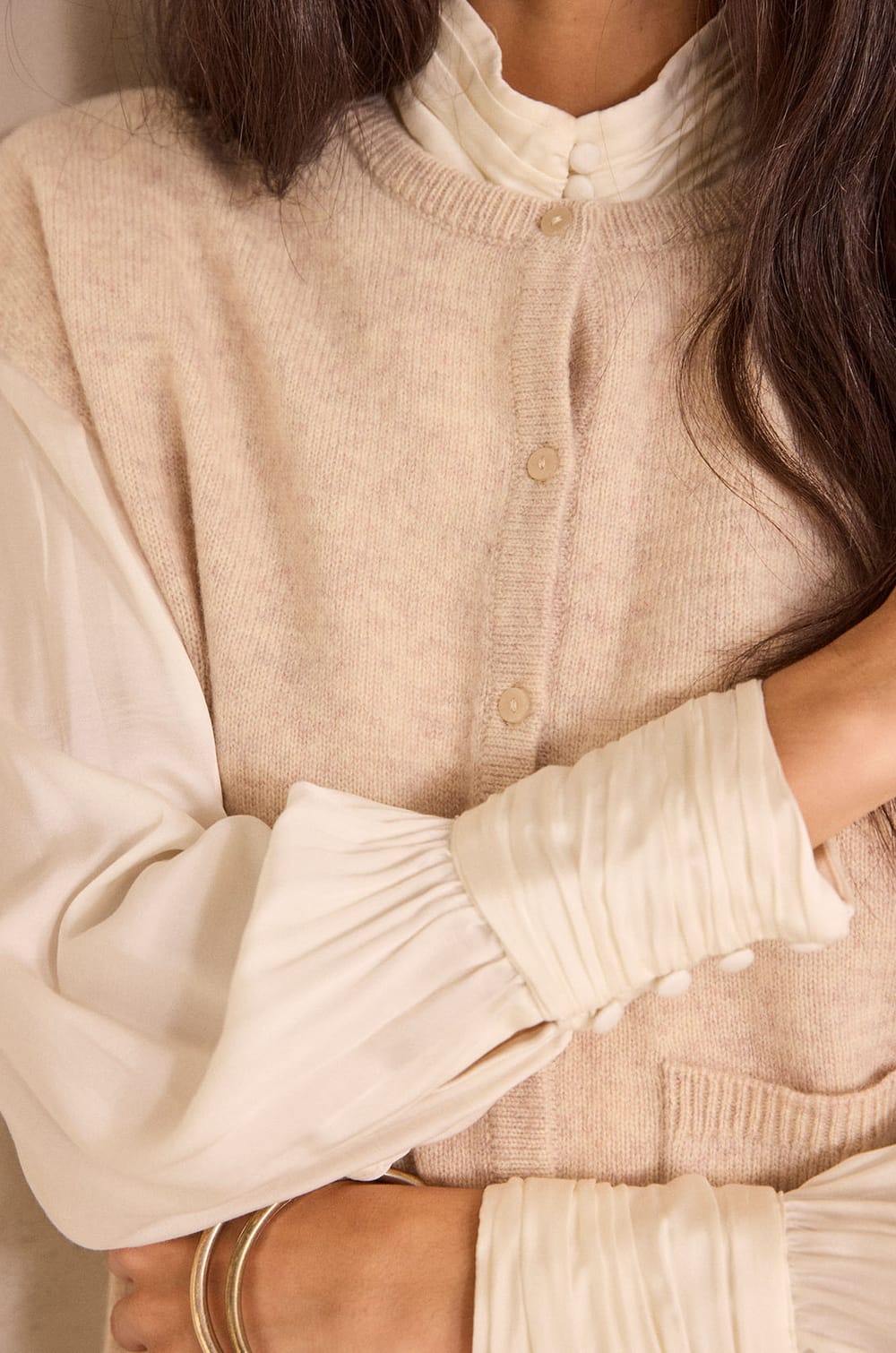 ADAM sleeveless dense knit sweater;${refinementColor}