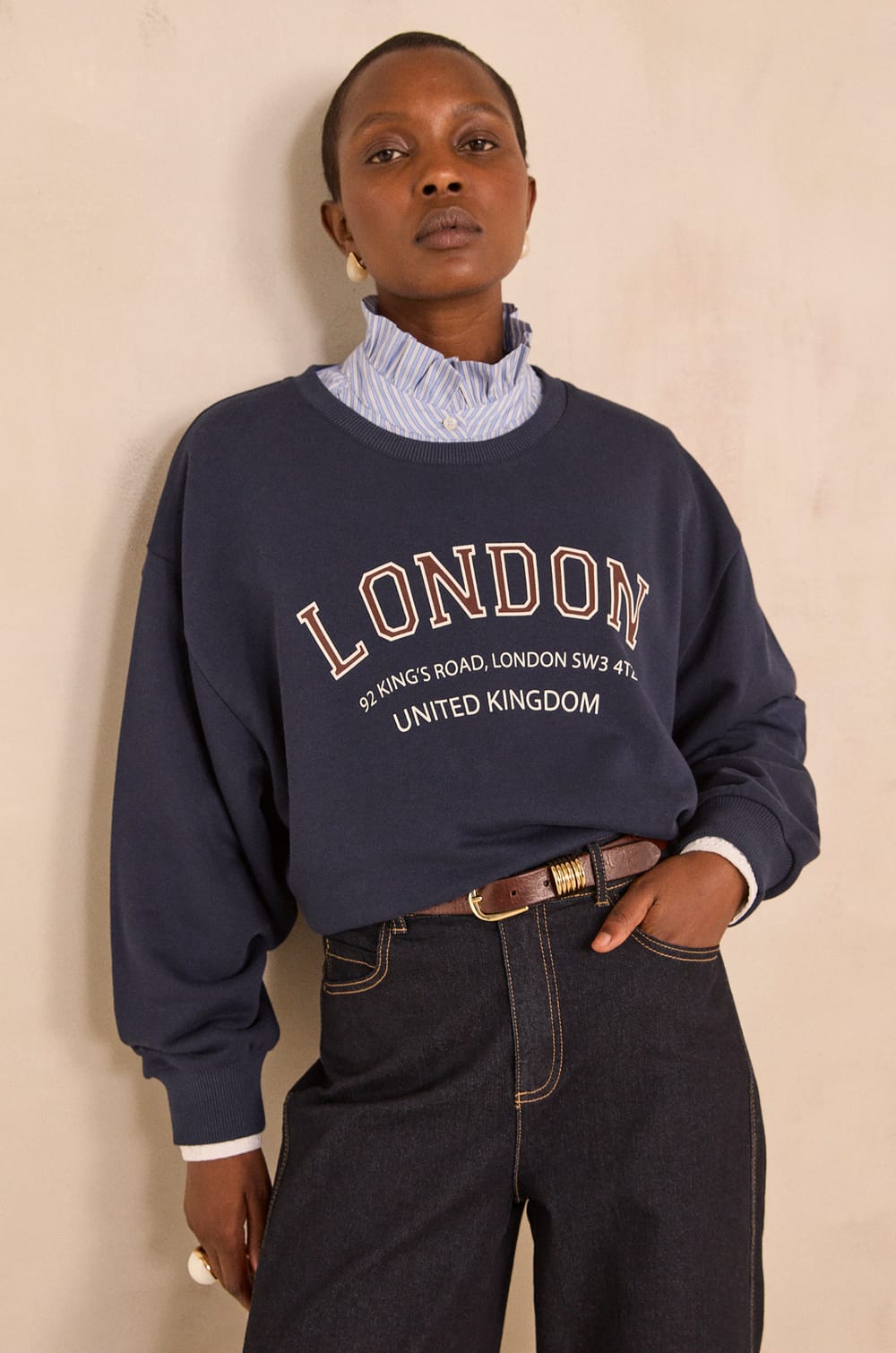 LESHOP cotton blend sweatshirt;${refinementColor}
