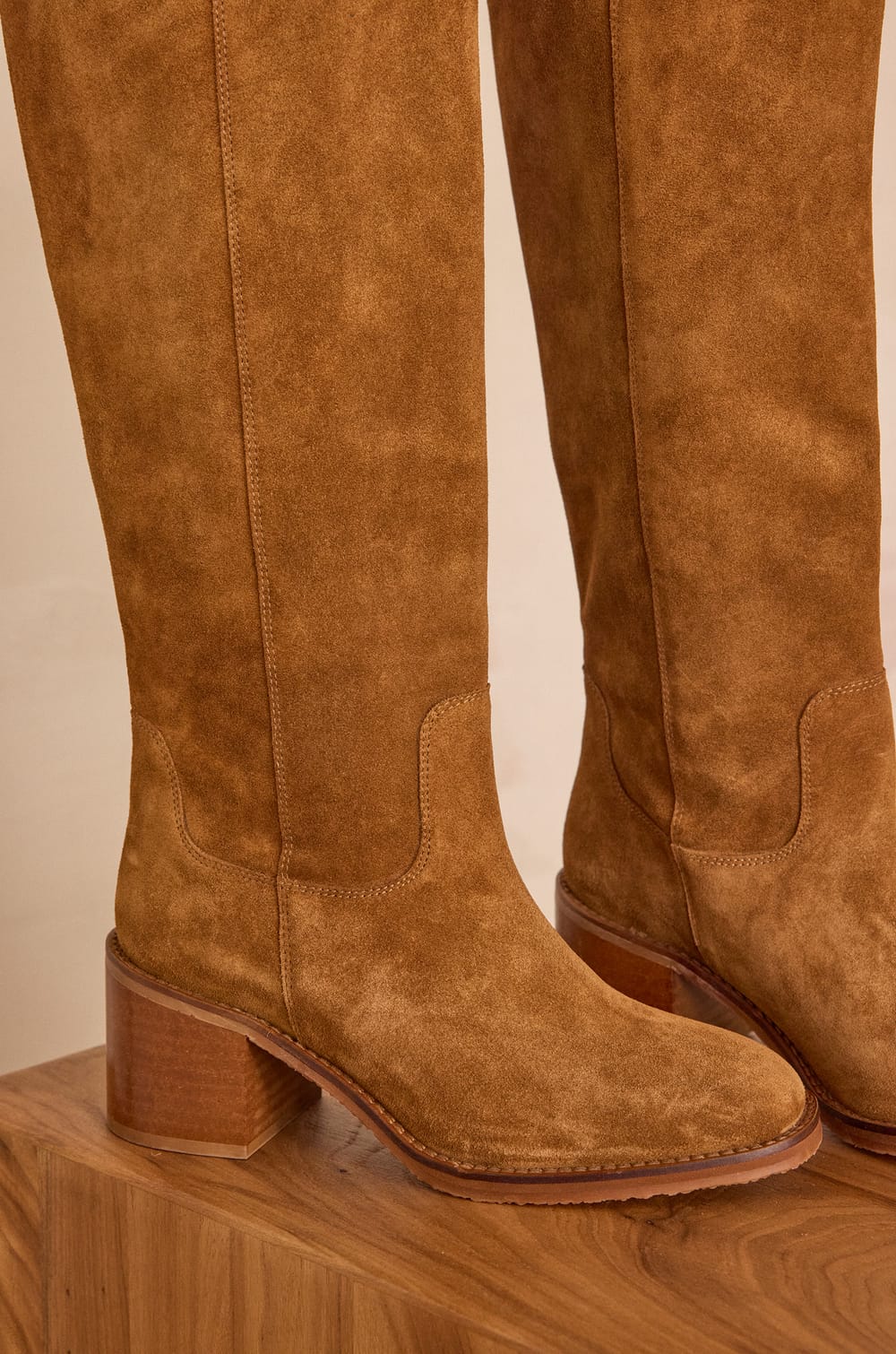 Hohe VICTORIA Stiefel aus Leder;${refinementColor}