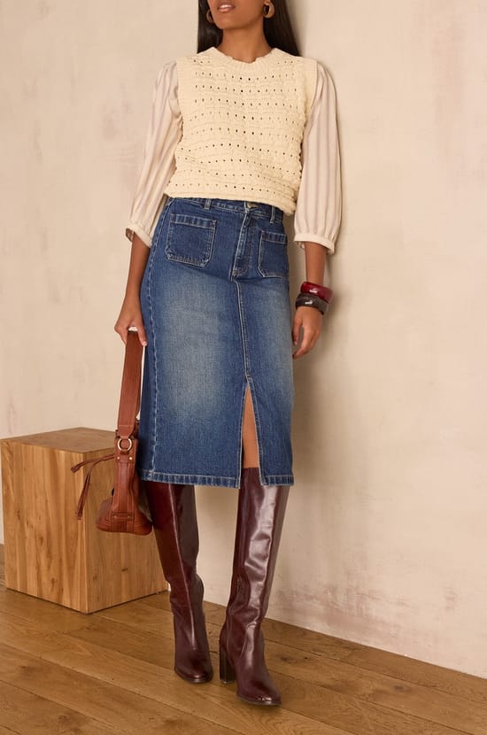 Jupe CLEO en coton;${refinementColor}