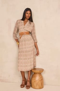 Bedrucktes gerades Kleid RANIA;${refinementColor}