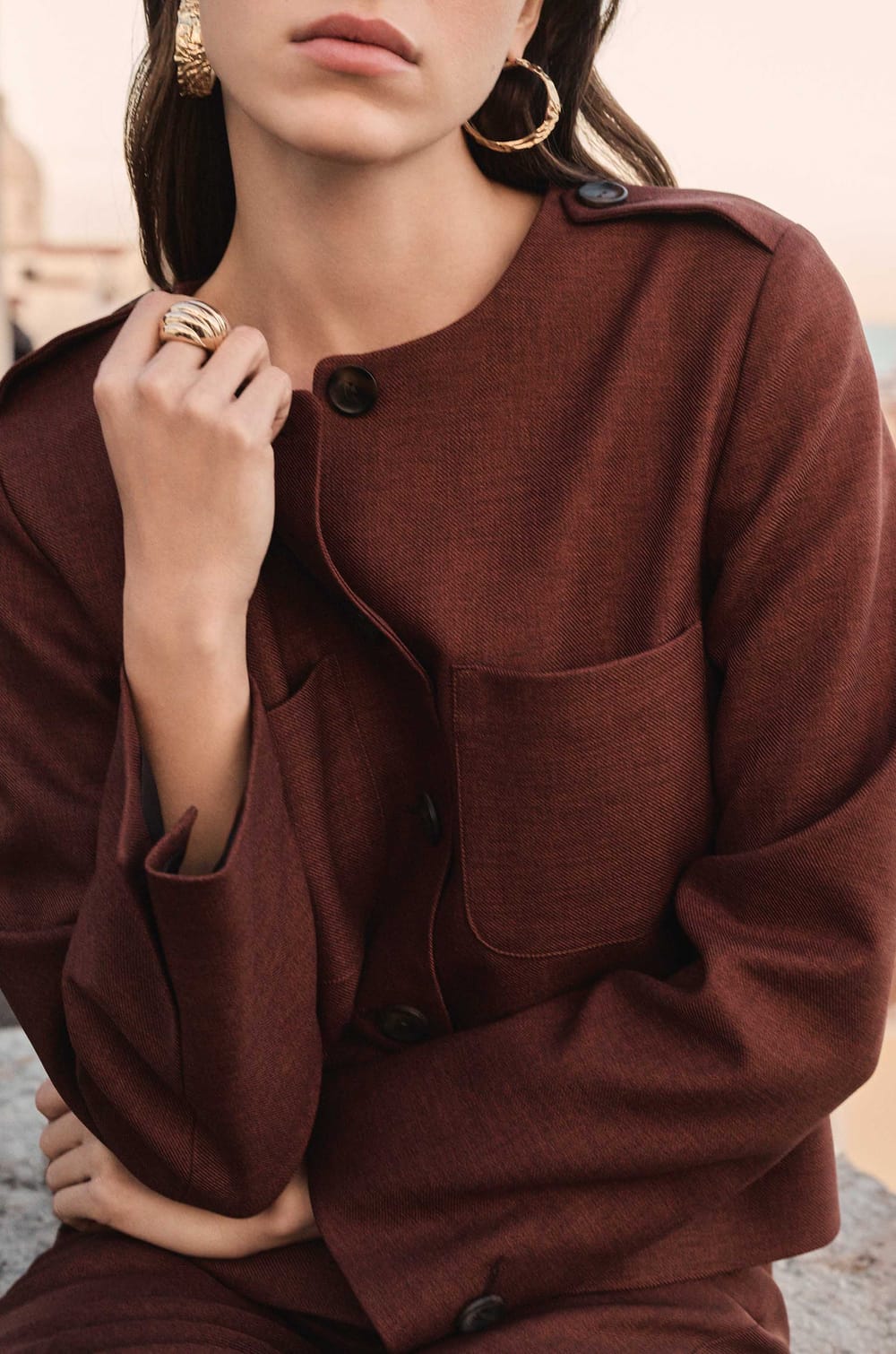 VIRGILE structured short jacket;${refinementColor}