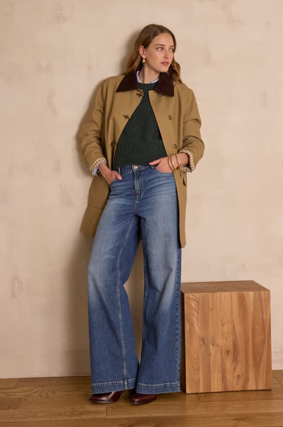 Trench long en coton DANAE;${refinementColor}