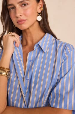 Striped cotton trapeze dress PALMA;${refinementColor}