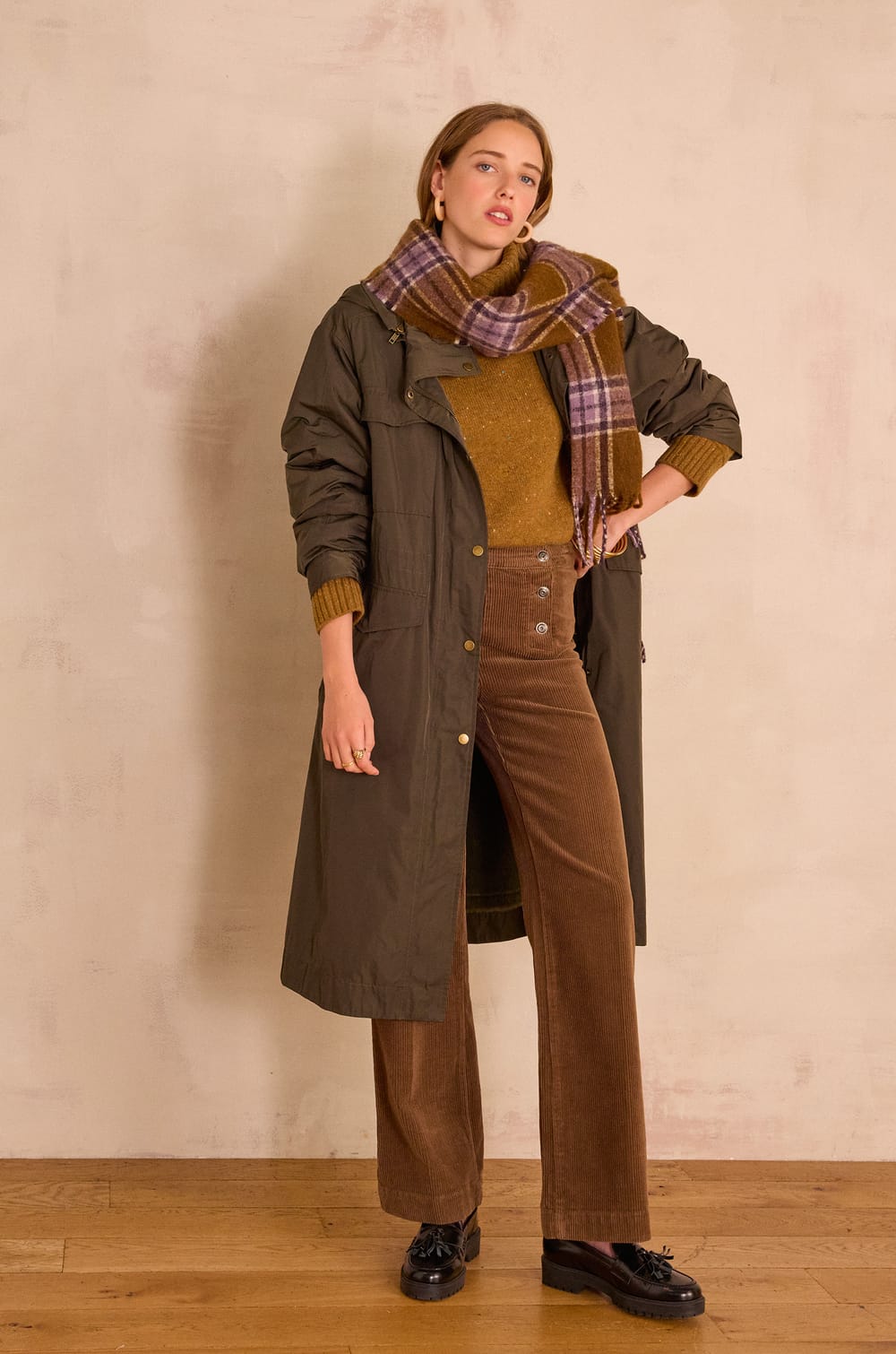 OXAN high-waisted wide-leg corduroy trousers;${refinementColor}