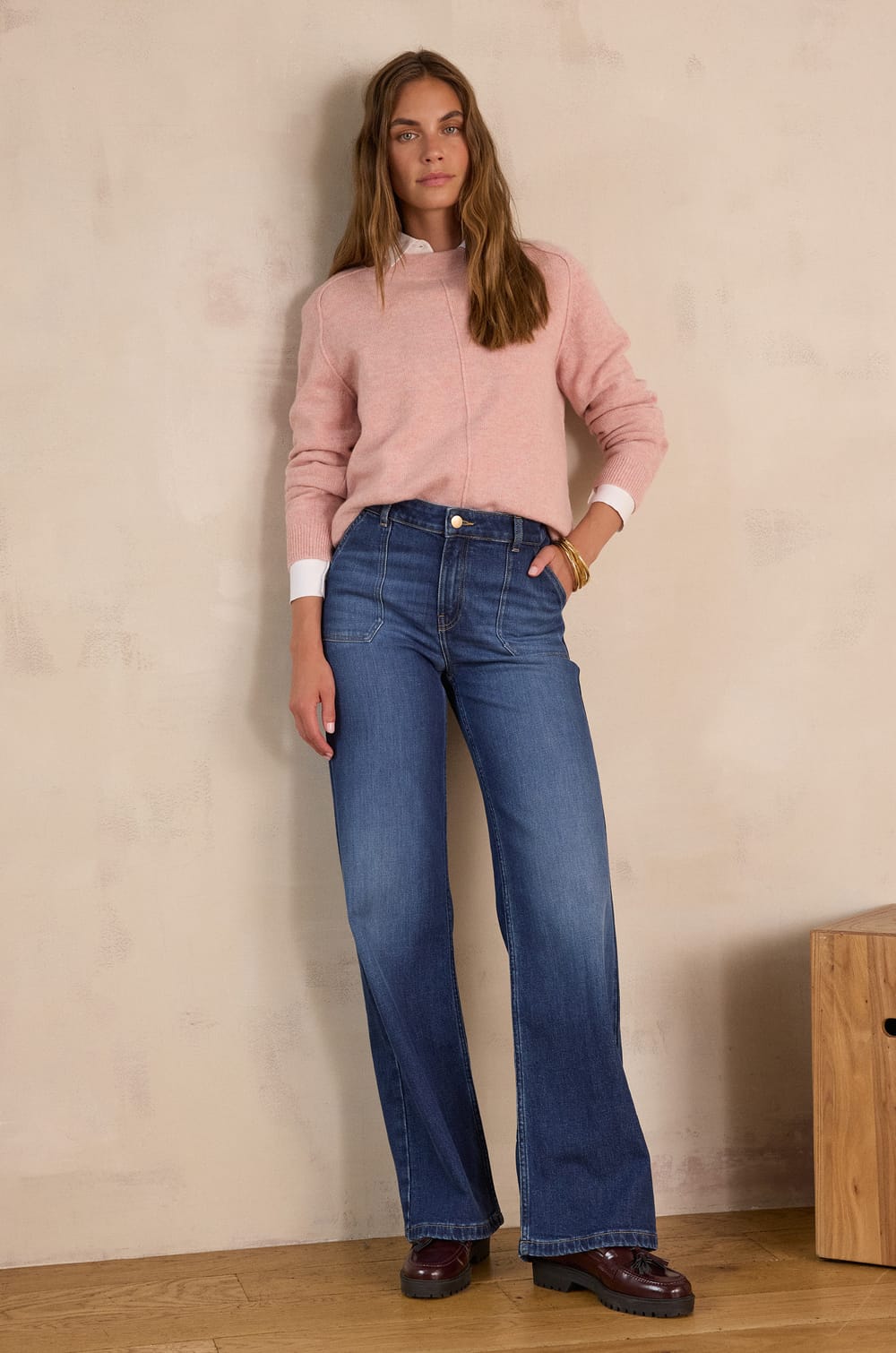 ALESS wide-leg jeans in denim;${refinementColor}