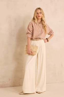 MARILOU striped long-sleeve cotton shirt;${refinementColor}