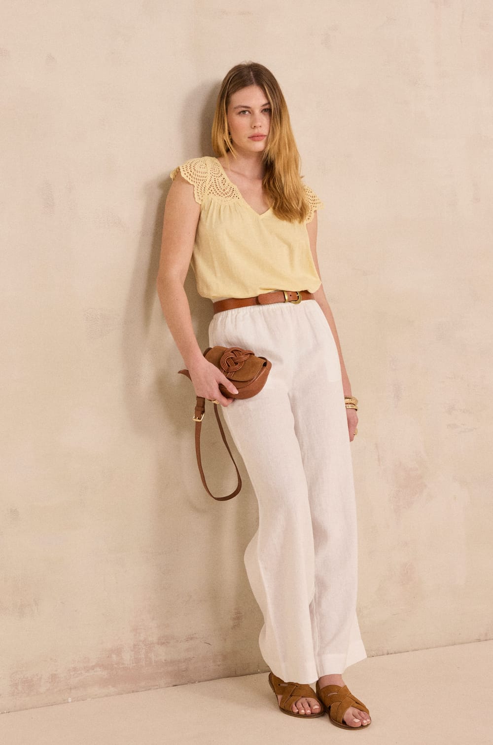 TIM linen wide-leg pants;${refinementColor}