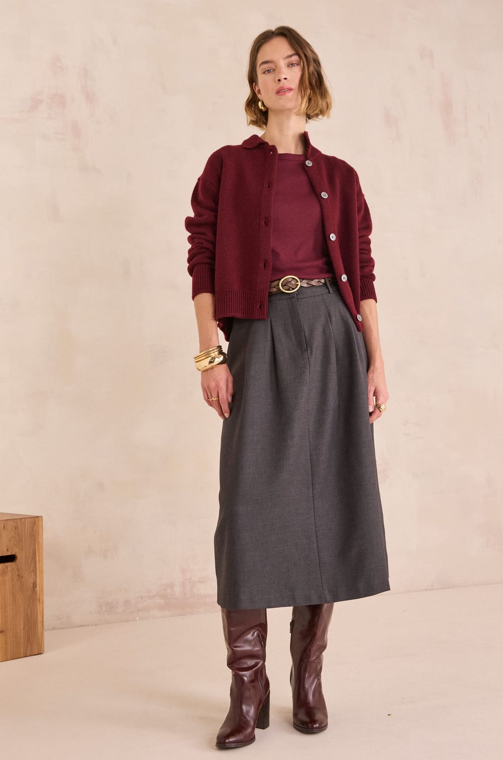 LENA ribbed cotton T-shirt;${refinementColor}