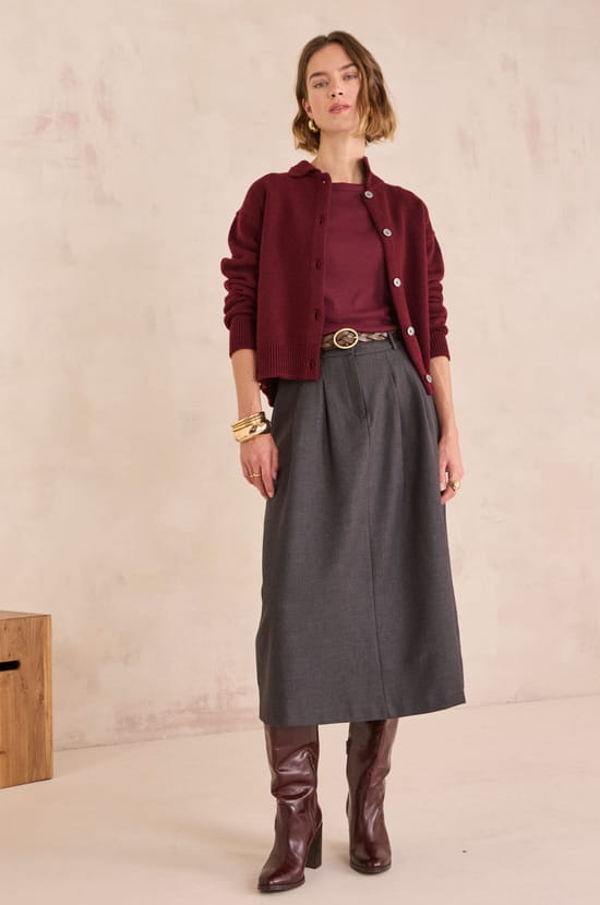 LENA ribbed cotton T-shirt;${refinementColor}