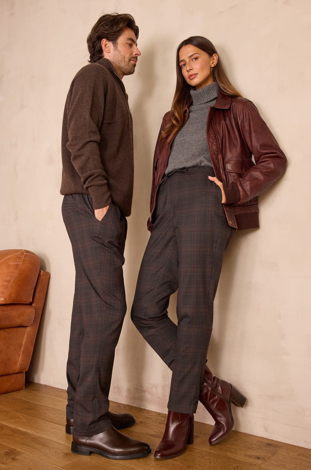 Unisex checkered trousers CHARMANT;${refinementColor}