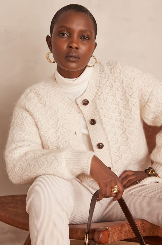 COSMO mohair and wool Cardigan;${refinementColor}