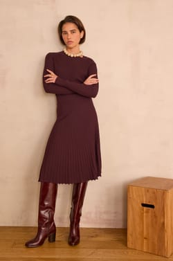 ELISA pleated long skirt;${refinementColor}