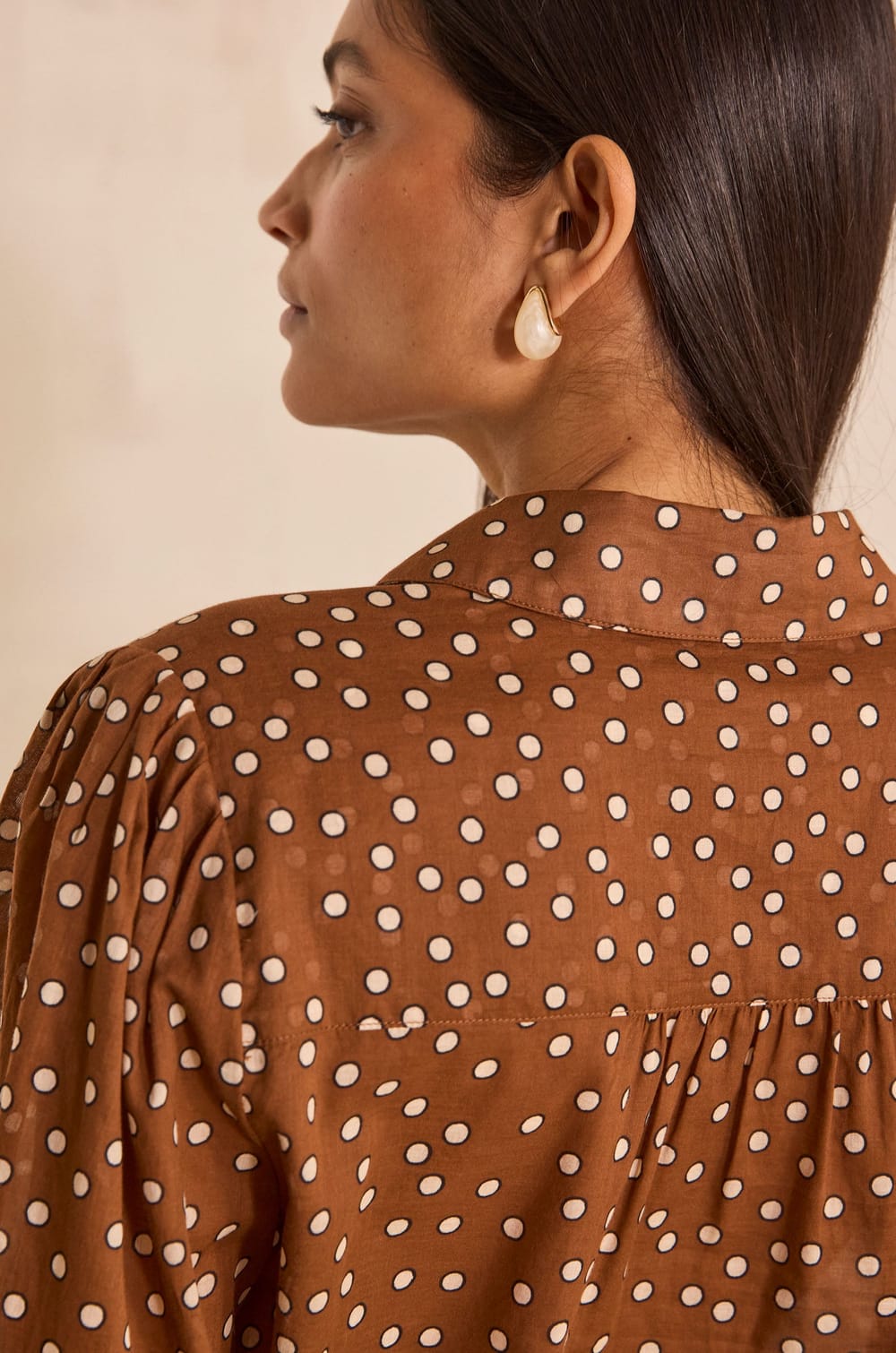 DYLAN cotton polka dot printed shirt;${refinementColor}