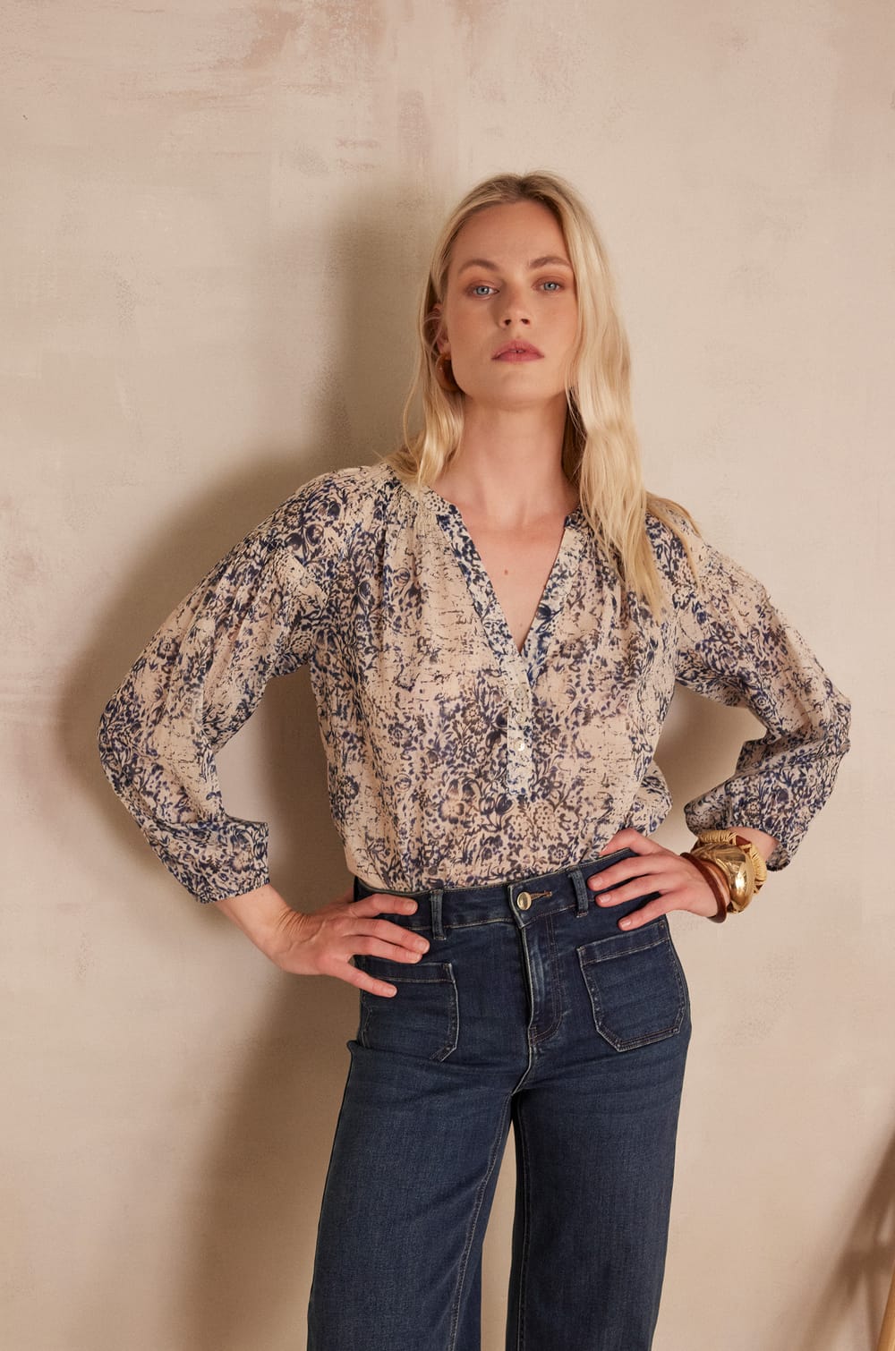 PRUNE cotton blouse;${refinementColor}