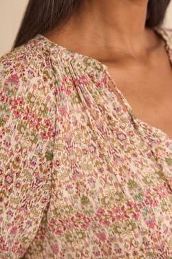 DAMIA long-sleeve printed blouse;${refinementColor}