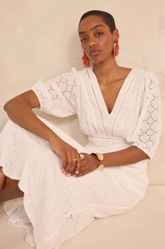 Embroidered long dress BIJOU;${refinementColor}