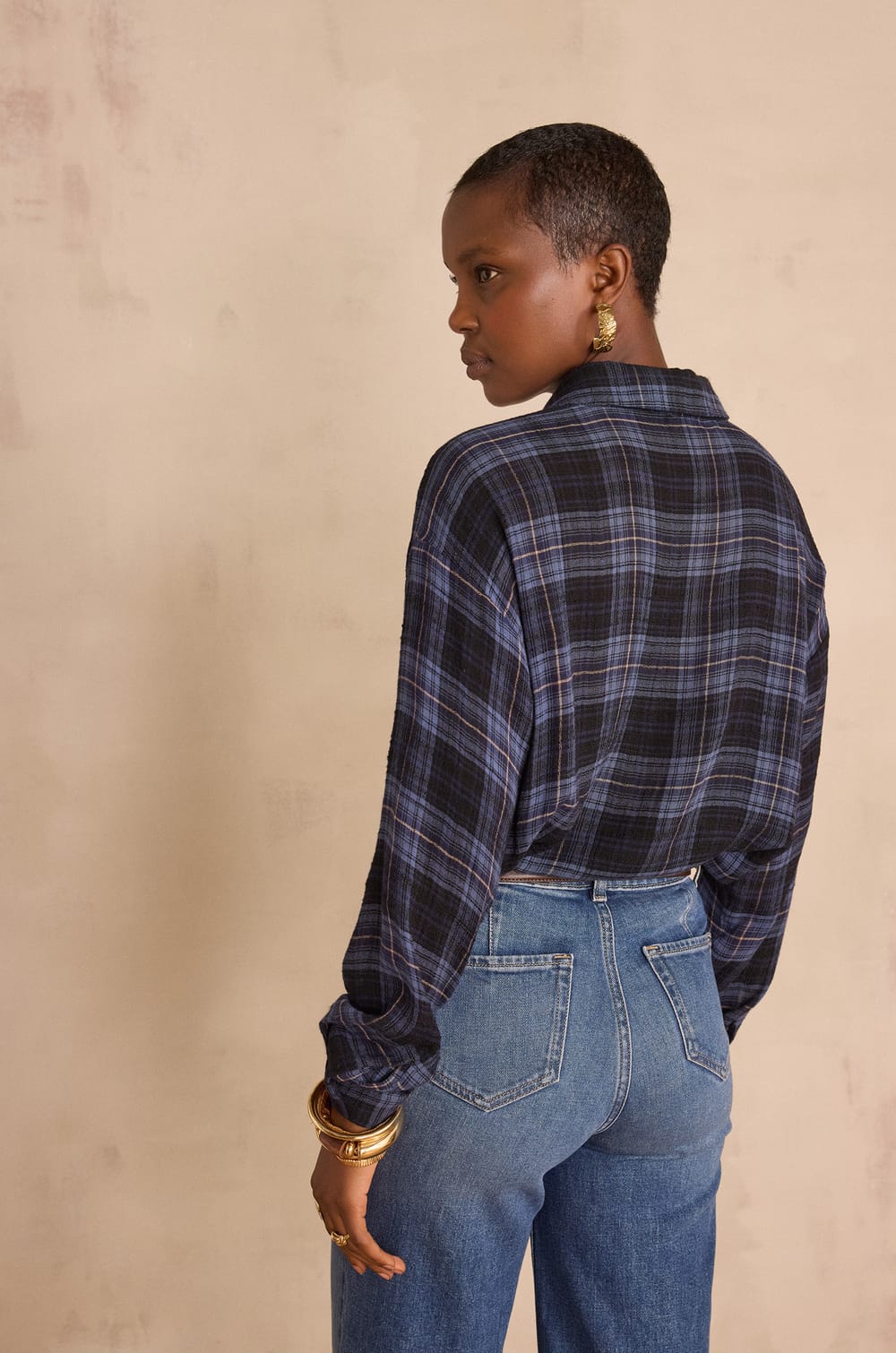 SONGE checked blouse;${refinementColor}