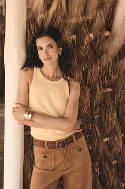 LEOPOLD mixed cotton tank top;${refinementColor}