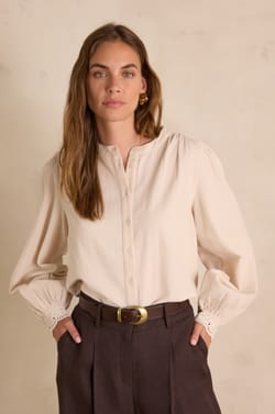 SENNA Blouse in cotton velvet;${refinementColor}