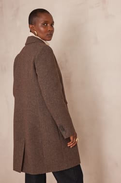 ANABELLE coat with chevron pattern;${refinementColor}