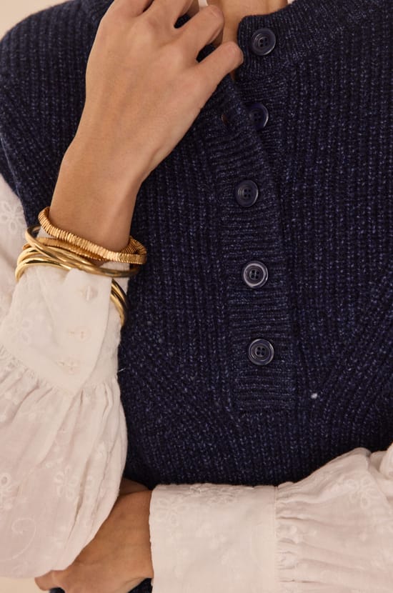 POPPY sleeveless jumper;${refinementColor}