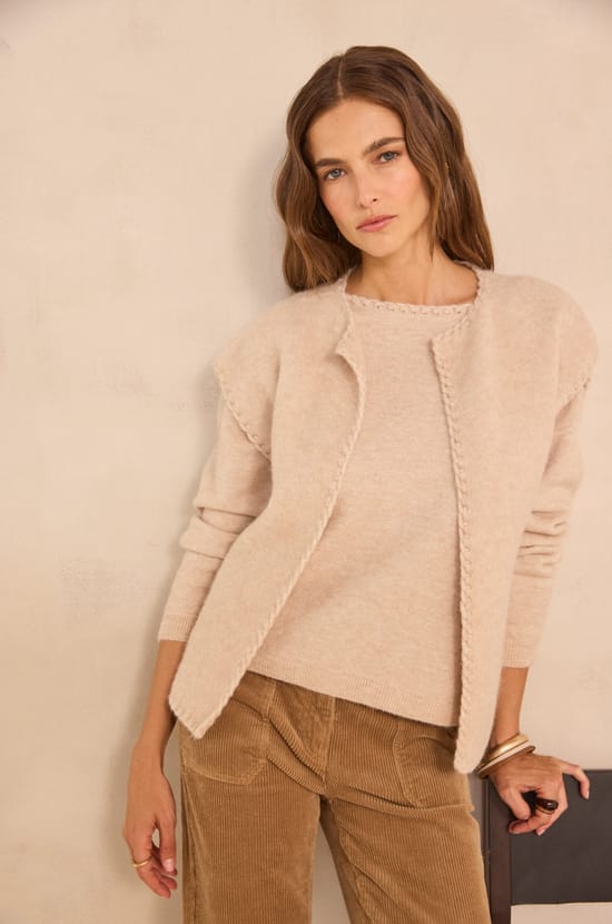 Gilet sans manches en laine m&eacute;lang&eacute; ANTHEA;${refinementColor}