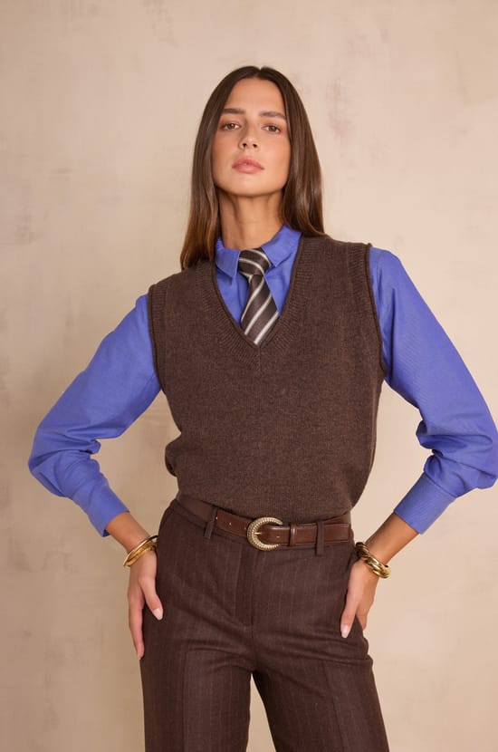 BASILE 100% wool sleeveless jumper;${refinementColor}