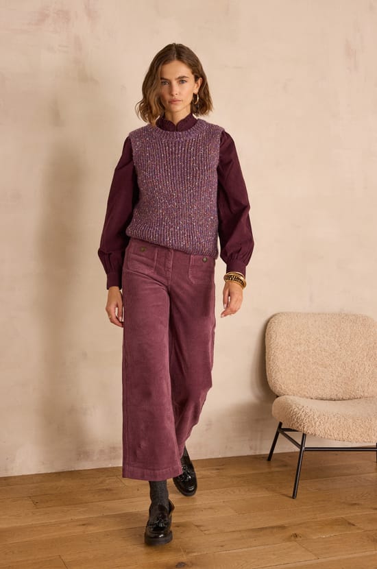 MAE cotton velvet trousers;${refinementColor}