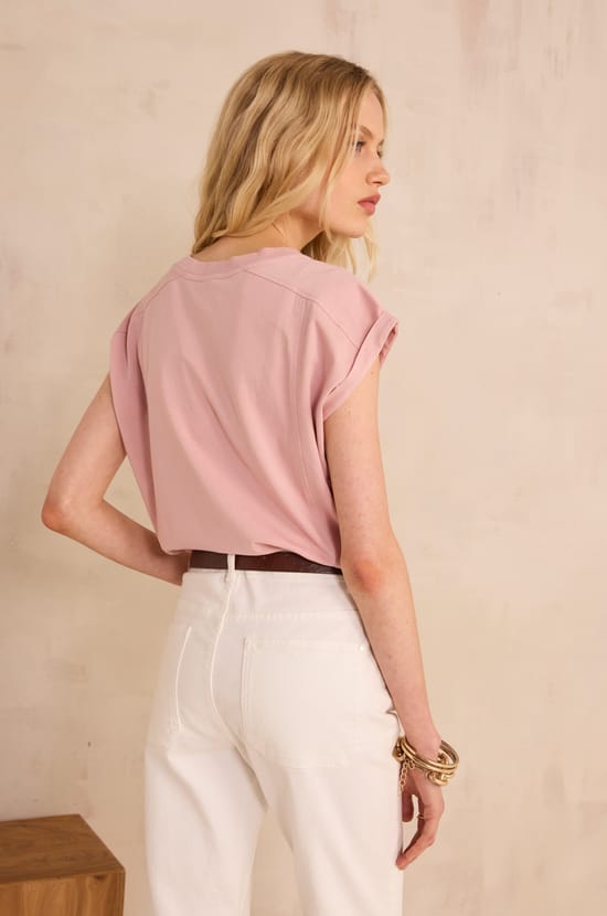 TIMEO short-sleeve cotton T-shirt;${refinementColor}