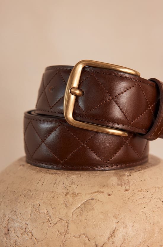 Ceinture matelassée en cuir NELLY;${refinementColor}