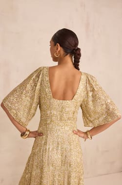 Flowy dress with shiny print BRIDGET;${refinementColor}