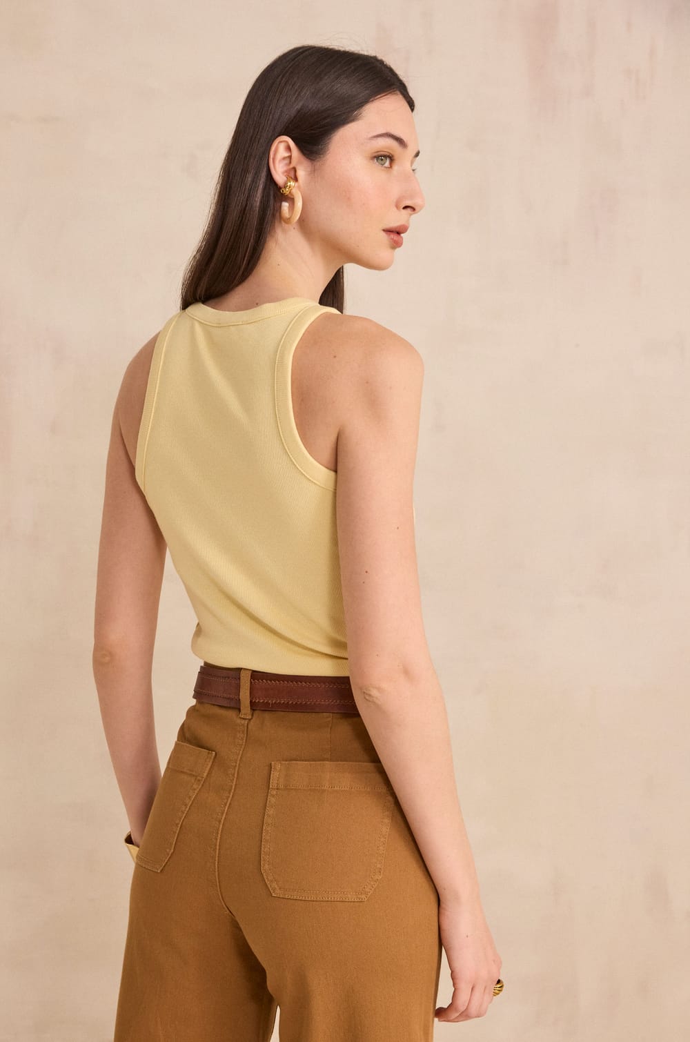 LEOPOLD mixed cotton tank top;${refinementColor}