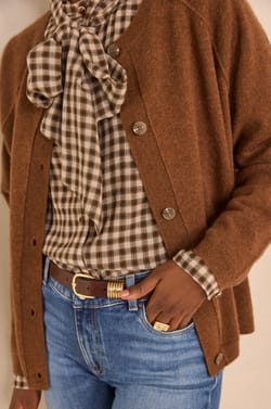 Brown long-sleeved cashmere sweater BILLY;${refinementColor}
