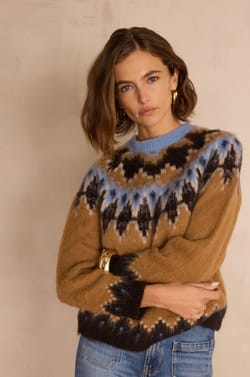 BALTIC alpaca jacquard jumper;${refinementColor}