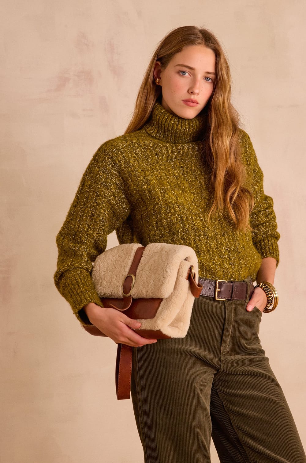 Rollkragenpullover BRANDY aus Wolle und Baumwolle;${refinementColor}