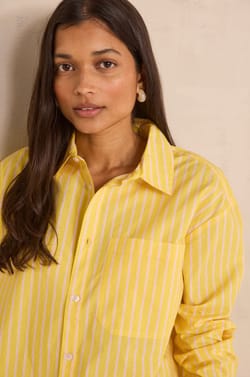 Long-sleeve unisex striped cotton shirt BRULANT;${refinementColor}