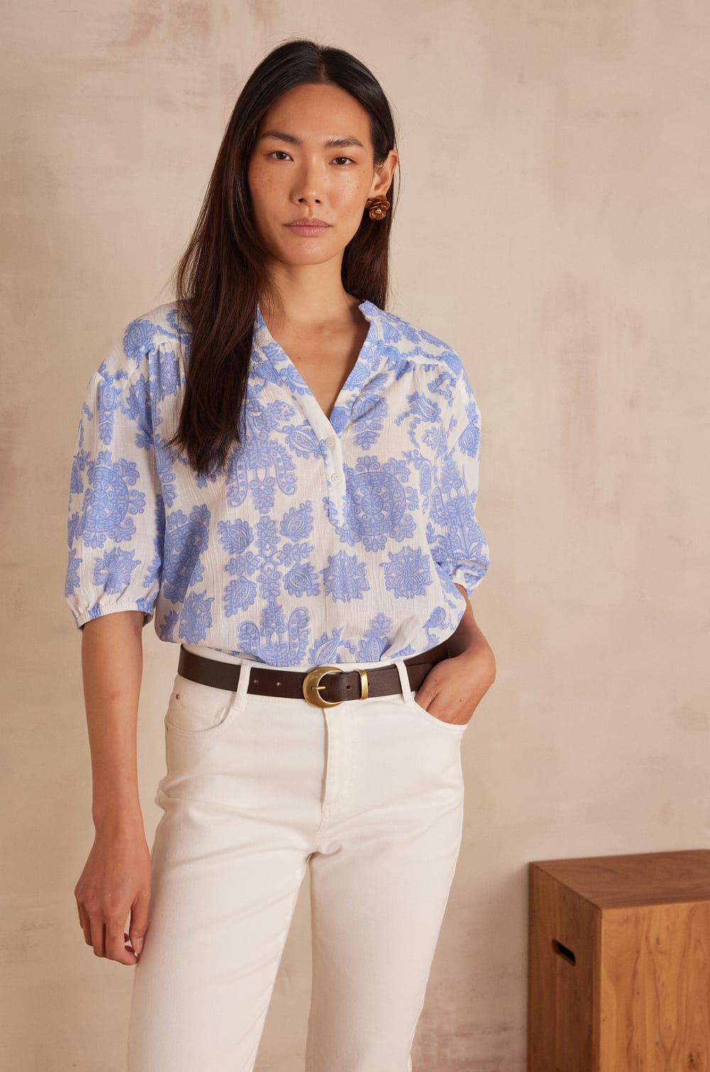 Blouse SUN en coton;${refinementColor}