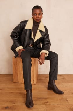 Blouson en cuir FOLIO;${refinementColor}