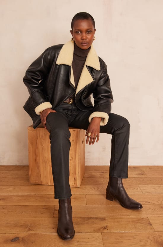 Blouson en cuir FOLIO;${refinementColor}