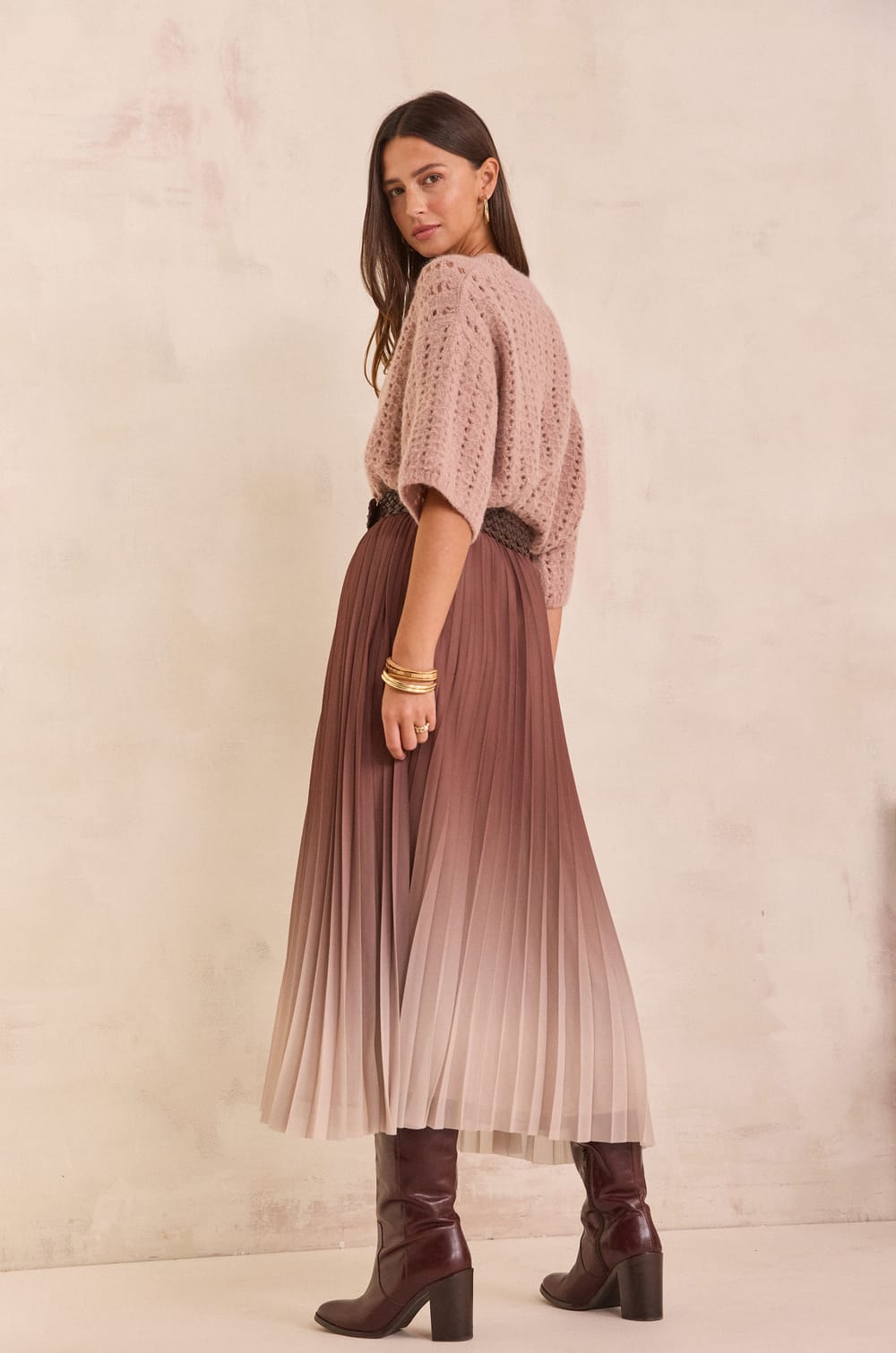 ODESSA pleated midi skirt;${refinementColor}