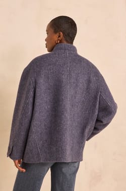 DUSTIN herringbone pattern wool blend coat;${refinementColor}