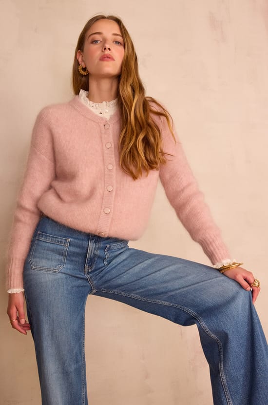 Cardigan LOU en mohair et laine;${refinementColor}