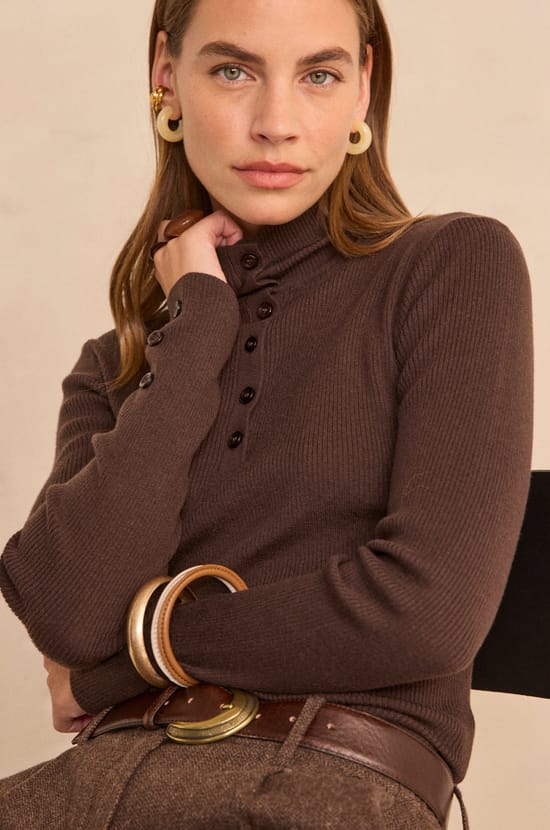 Pull &agrave; manches longues en laine m&eacute;lang&eacute;e ASHLEY;${refinementColor}