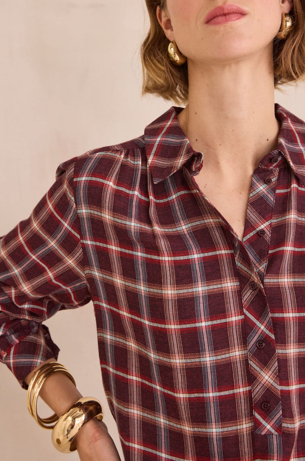 Chemise &agrave; carreaux BABYLON;${refinementColor}