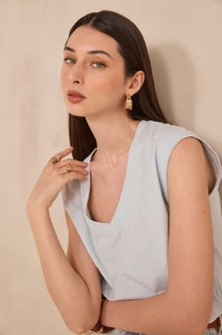 DELYA cotton t-shirt;${refinementColor}